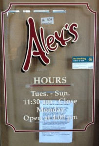 Alex’s closes down