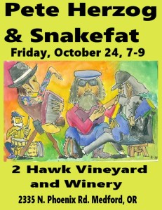 Pete Herzog & Snakefat @ 2 Hawk Vineyard & Winery on 10/24/2014