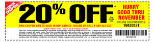 20% off coupon for November @ Harbor Freight