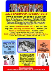 Southern Oregon Ski & Snowboard Swap @ St. Mary’s High School on 11/14-11/16