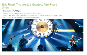 Brit Floyd: The World’s Greatest Pink Floyd Show @ The Britt on 6/20/2015