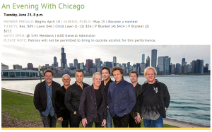 An Evening With Chicago @ The Britt on 6/23/2015