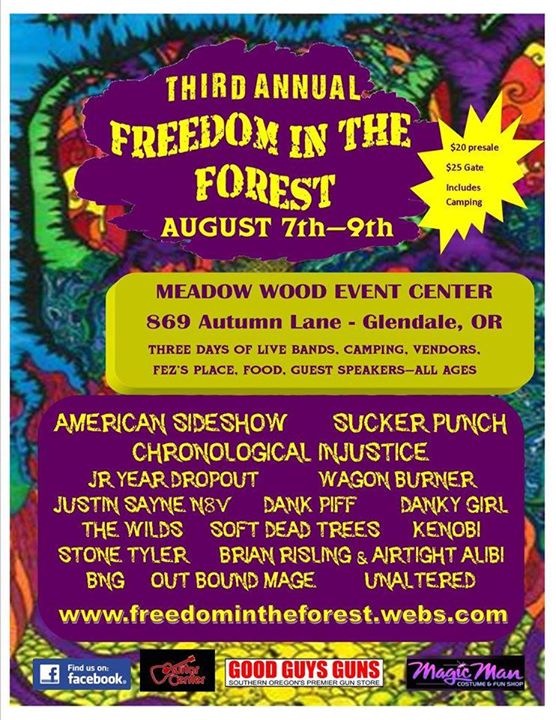 3rd Annual Freedom in the Forest @ The Meadow Wood Event Center on 8/7 – 8/9