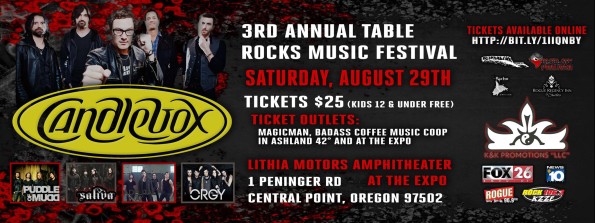 3rd Annual Table Rocks Music Festival w/Candlebox, Puddle of Mudd, SALIVA, Orgy & Adelitas Way @ The Lithia Motors Amphitheater on 8/29/2015