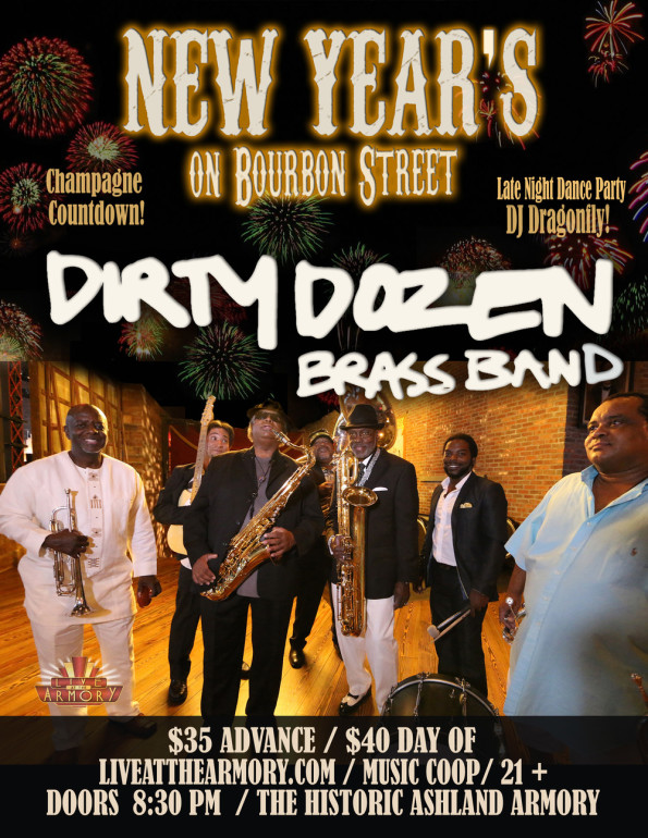 New Year’s On Bourbon Street w/The Dirty Dozen Brass band on 12/31/2015.