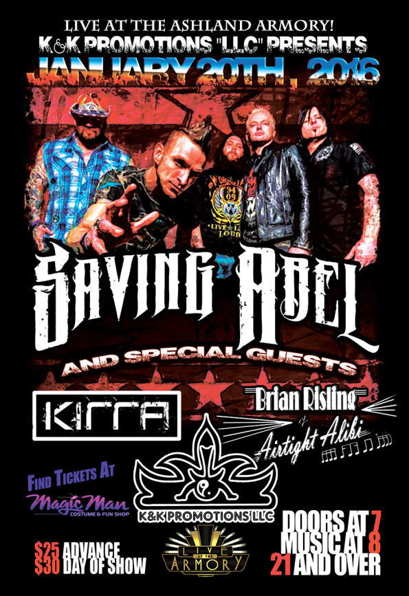 1/20/2016: SAVING ABEL @ The Ashland Armory