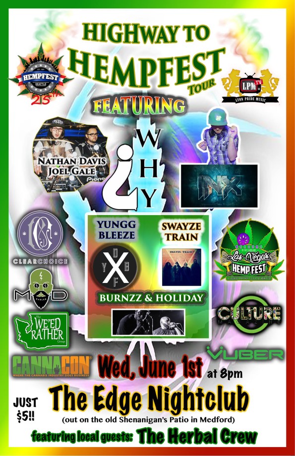 6/1/2016: Highway to Hempfest @ The Bamboo Room at King Wah’s!