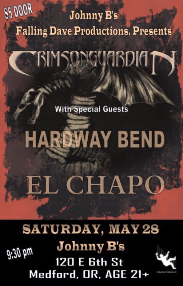 5/28/2016: Crimsonguardian w/Hardway Bend & El Chapo @ Johnny B’s