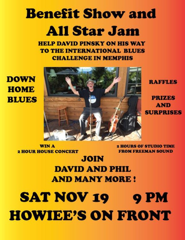 11/19/2016: David Pinsky Benefit Show & All Star Jam @ Howiee’s