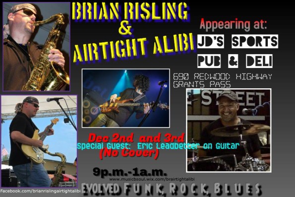 12/2/2016: Brian Risling & Airtight Alibi @ JD’s Sports Pub & Deli
