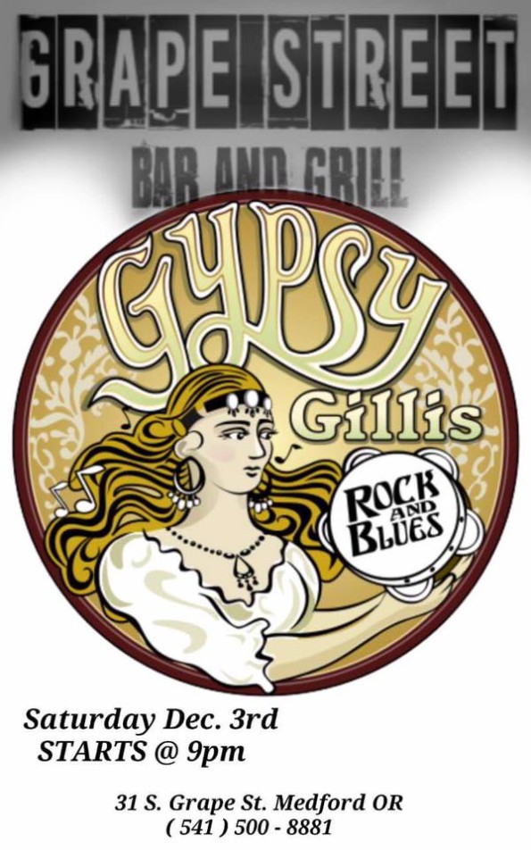 12/3/2016: Gypsy Gillis @ Grape Street Bar & Grill