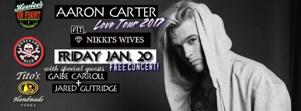 1/20/2017: Aaron Carter w/Gaibe Carrol & Jared Cutridge @ Howiee’s