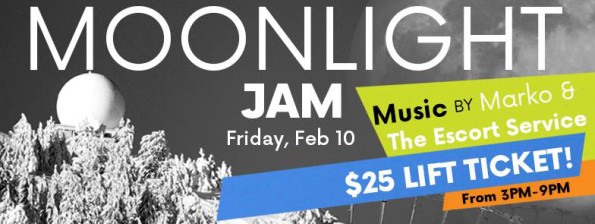 2/10/2017: Moonlight Jam w/Music by Marko & The Escort Service @ Mt. Ashland