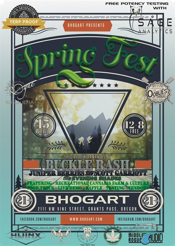 4/15/2017: Spring Fest ’17 w/Reece Watson, Tyler Bergrud, Aaron Trumbley, The Juniper Berries, Buckle Rash, The Evening Shades & Scott Garriott @ Bhogart in GP