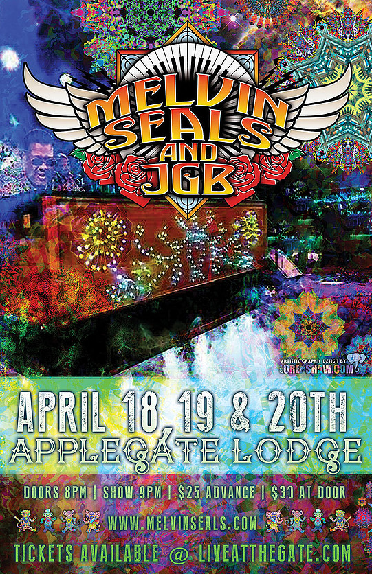 4/18, 4/19 & 4/20/2017: Melvin Seals & JGB @ The Applegate River Lodge