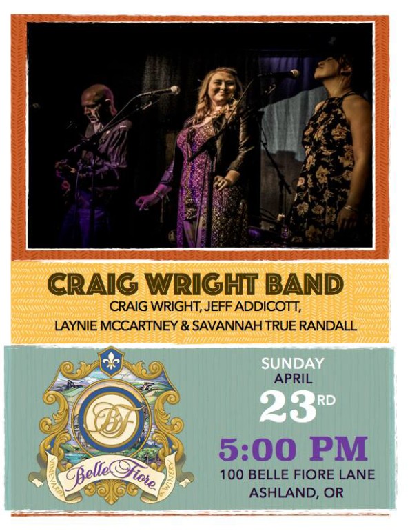 4/23/2017: The Craig Wright Band @ Belle Fiore Winery