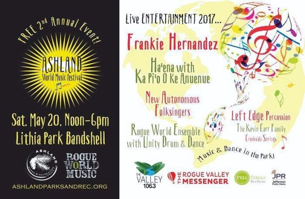 5/20/2017: 2nd Annual Ashland World Music Festival @ Lithia Park (Ashland, OR)