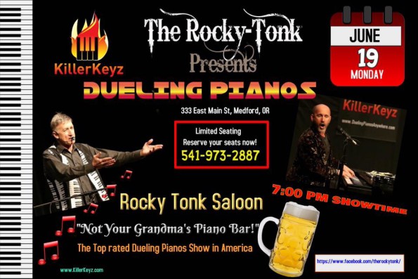 6/19/2017: Killer Keyz Dueling Pianos @ The Rocky Tonk Saloon (Medford, OR)