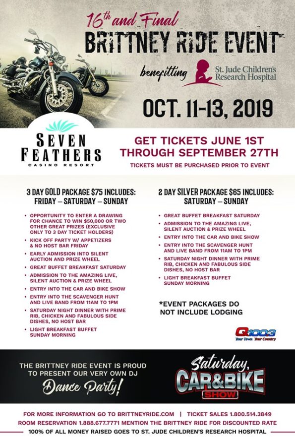 10/11/2019: The Brittney Ride Event @ Seven Feathers (Canyonville, OR)