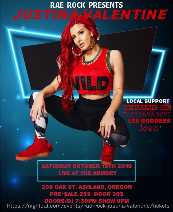 10/19/2019: Justina Valentine @ The Ashland Armory (Ashland, OR)