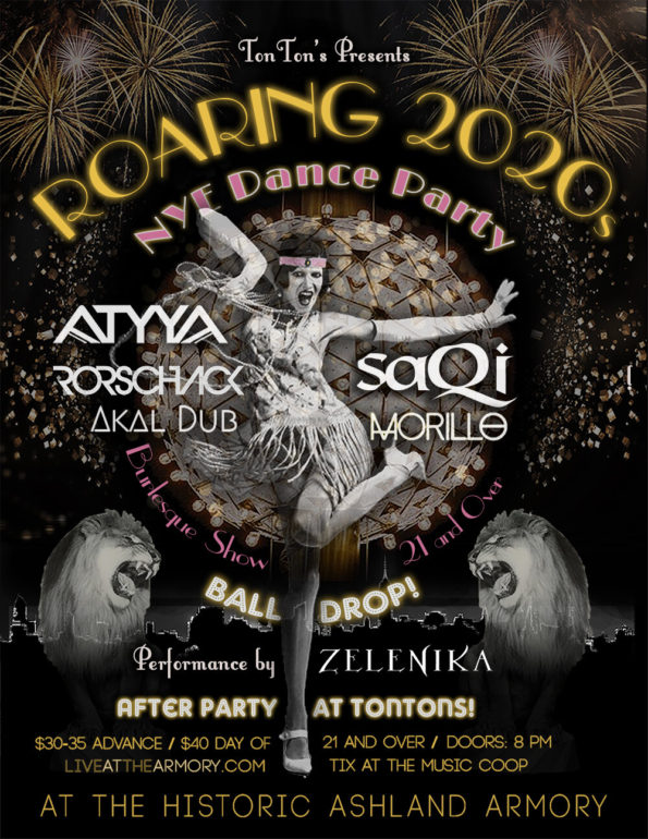 12/31/2019: Roaring 2020s NYE Dance Party @ The Historic Ashland Armory (Ashland, OR)