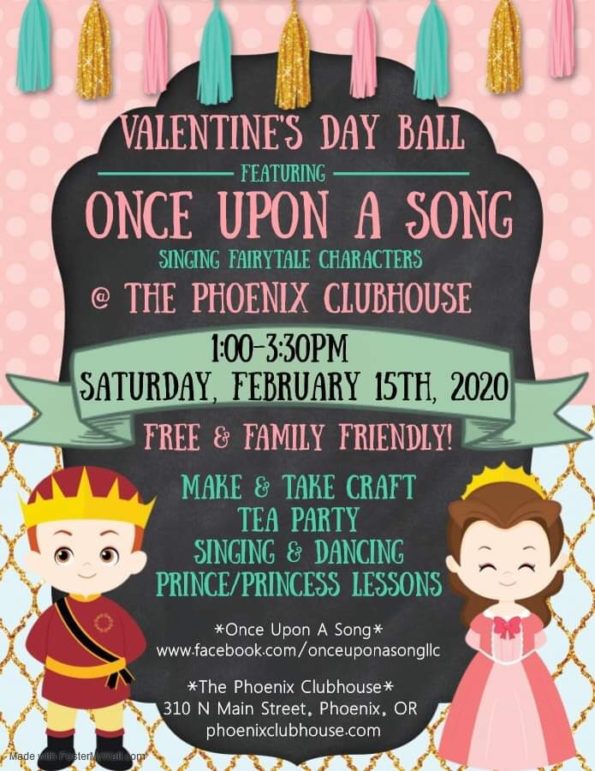 2/15/2020: Valentine’s Day Ball @ The Phoenix Clubhouse (Phoenix, OR)