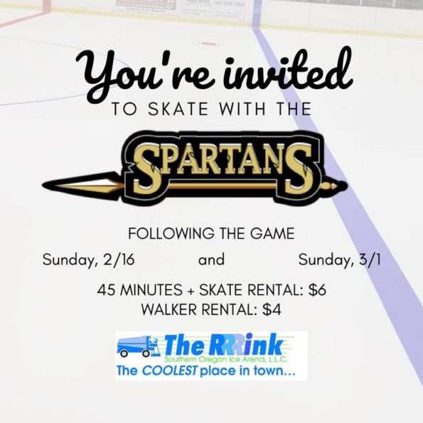2/16/2020, Skate with The Spartans Hockey team @ The RRRink (Medford, OR)