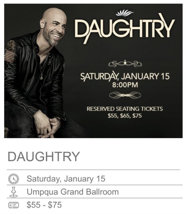 [1/15/2022] Daughtry @ Seven Feathers Hotel & Casino (Canyonville, OR)