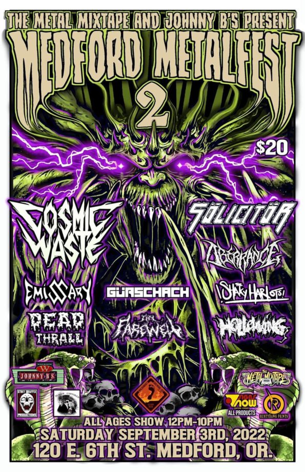 [9/3/2022] Medford Metalfest 2 @ Johnny B’s (Medford, OR)