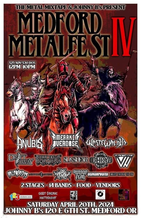 [4/20/2024] Medford Metal Fest IV @ Johnny B’s in Medford, OR