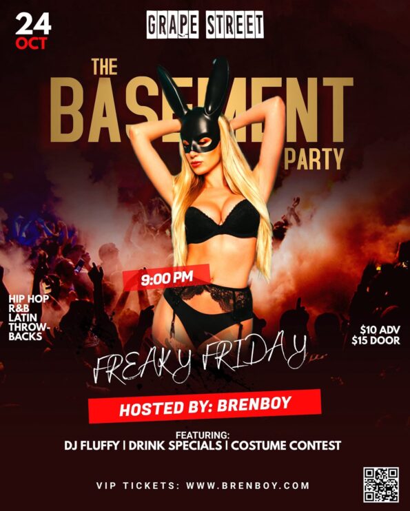 [10/24/2025] FREAKY FRIDAY COSTUME BASEMENT PARTY w/BRENBOY & DJ FLUFFY @ Grape Street Bar & Grill (Medford, OR)