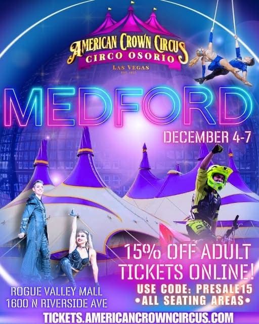 [12/4/2025] American Crown Circus – Circo Osorio @ The Rogue Valley Mall (Medford, OR)