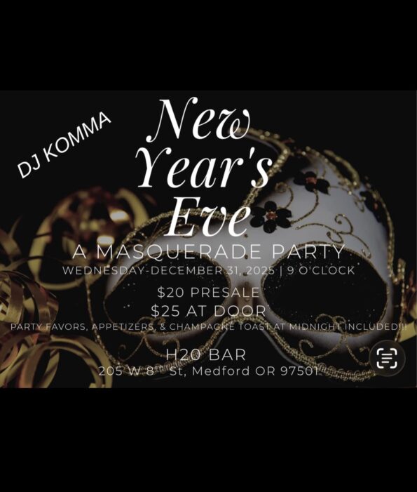 [12/31/2025] NYE Masquerade Party w/DJ Komma @ H20 (Medford, OR)