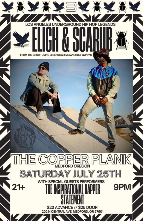 [7/25/2026] ELIGH & SCARAB w/The International Rapper & Statement @ The Copperplank (Medford, OR)
