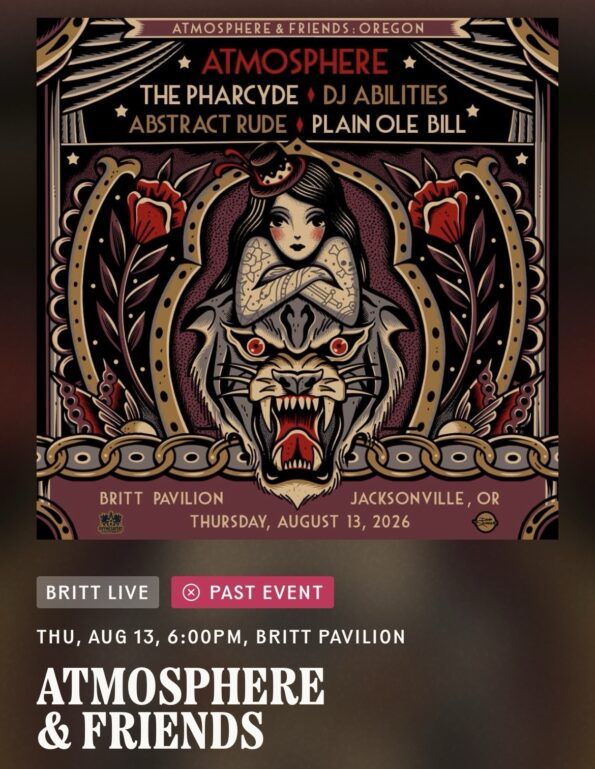 [8/13/2026] The Pharcyde & Atmosphere @ The Britt Pavilion (Jacksonville, OR)